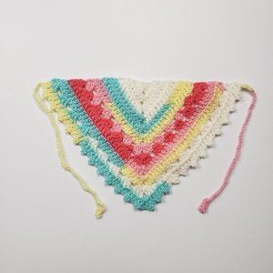 Multicolor Crochet Bandana HANDMADE One Size Cottagecore Kidcore Triangle NEW
